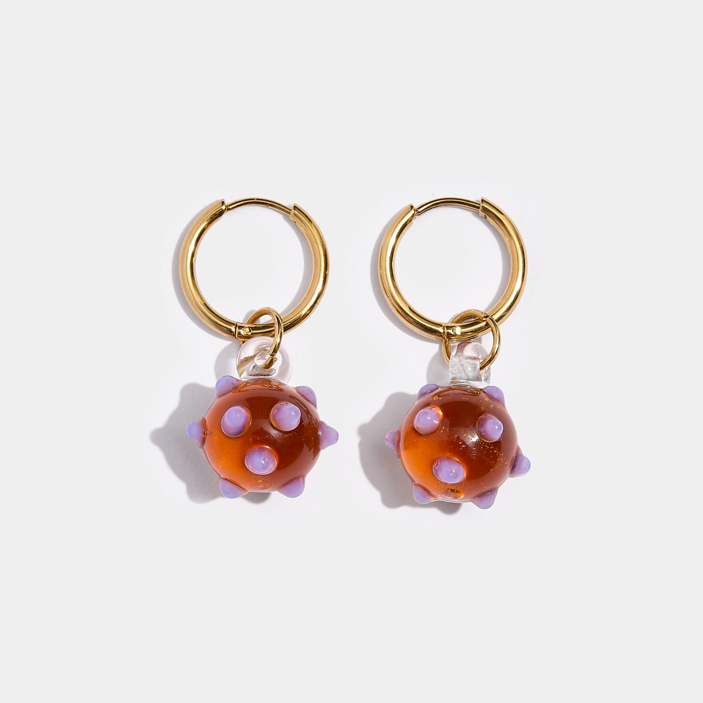 Amber Globe Earrings - Gold