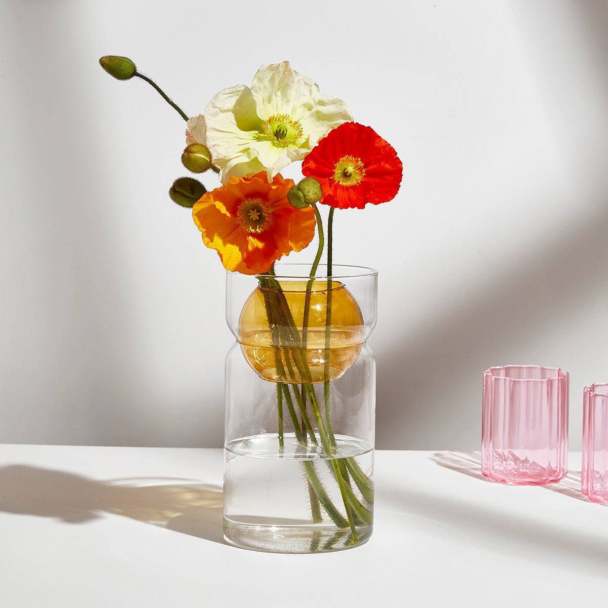 BALANCE VASE - CLEAR + AMBER - Fazeek Home Decor Vases