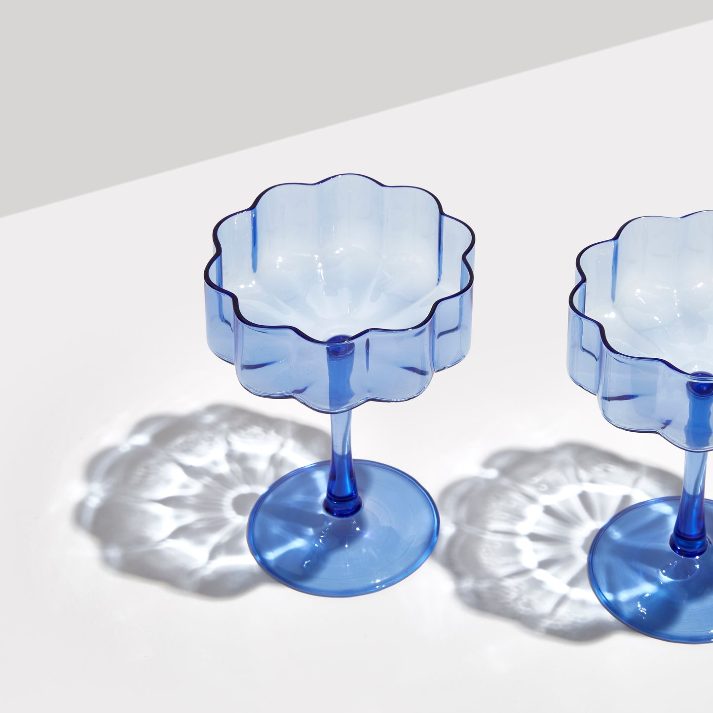 TWO x WAVE COUPE GLASSES - BLUE - Fazeek Drinkware Coupe Glass