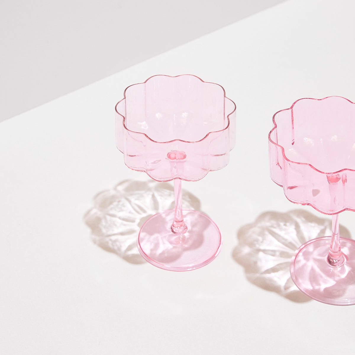 TWO x WAVE COUPE GLASSES - PINK - Fazeek Drinkware Coupe Glass