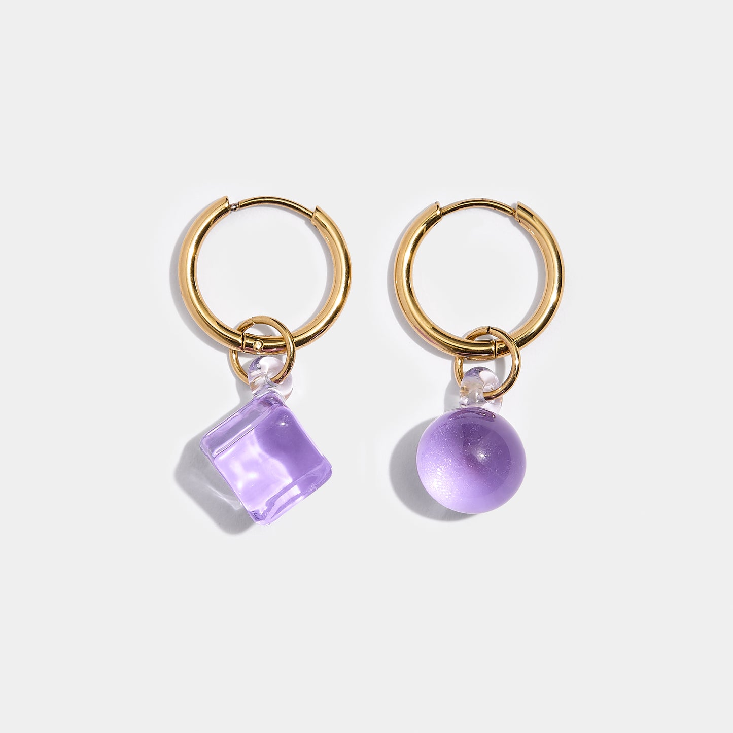 Lilac Geo Earrings - Gold