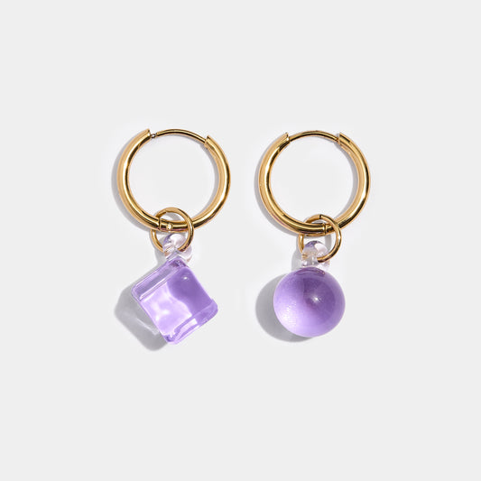 Lilac Geo Earrings - Gold