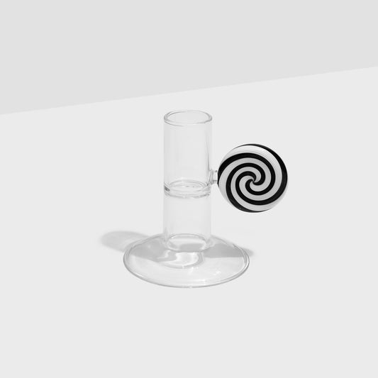 SWIRL CANDLE HOLDER - BLACK/WHITE