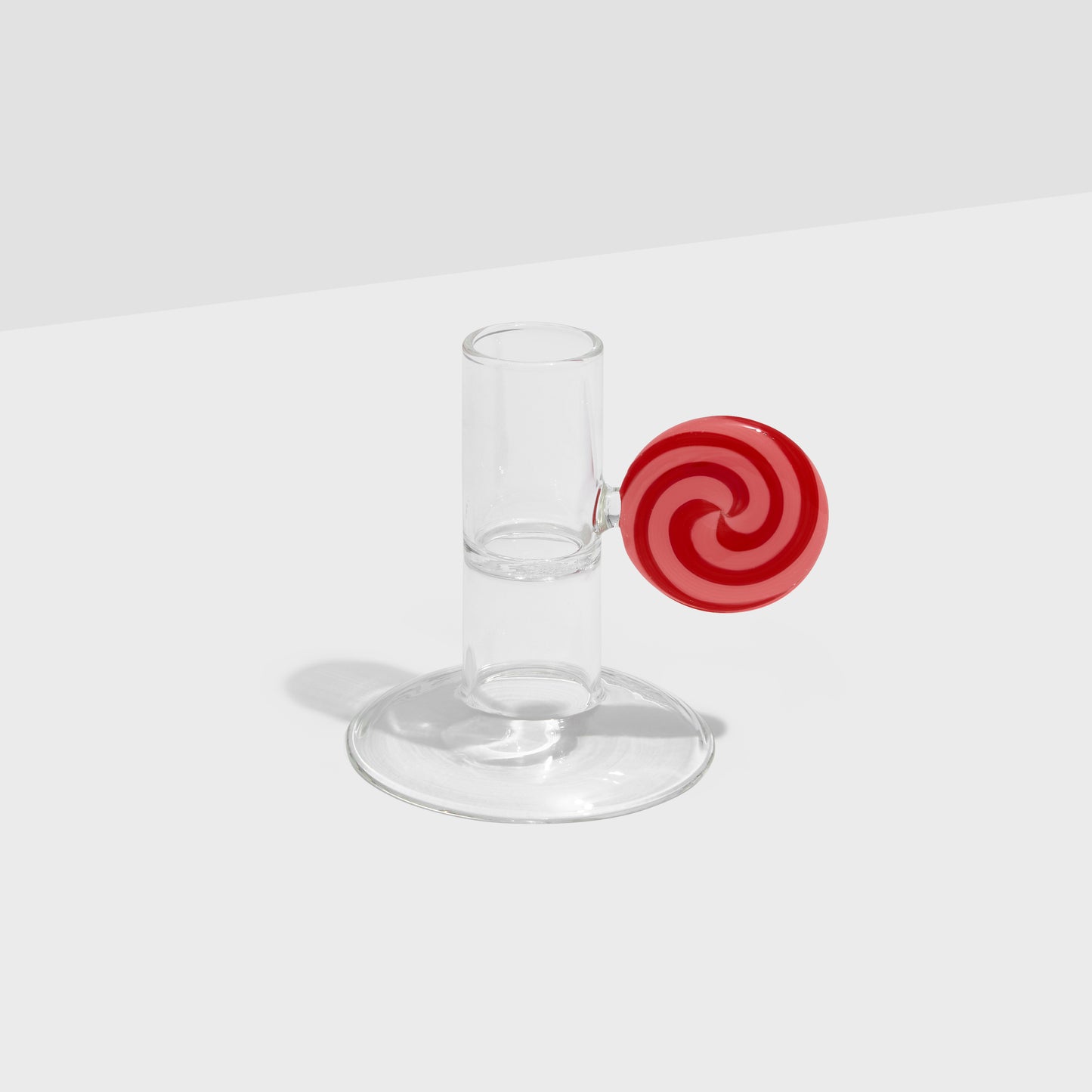 SWIRL CANDLE HOLDER - RED/PINK