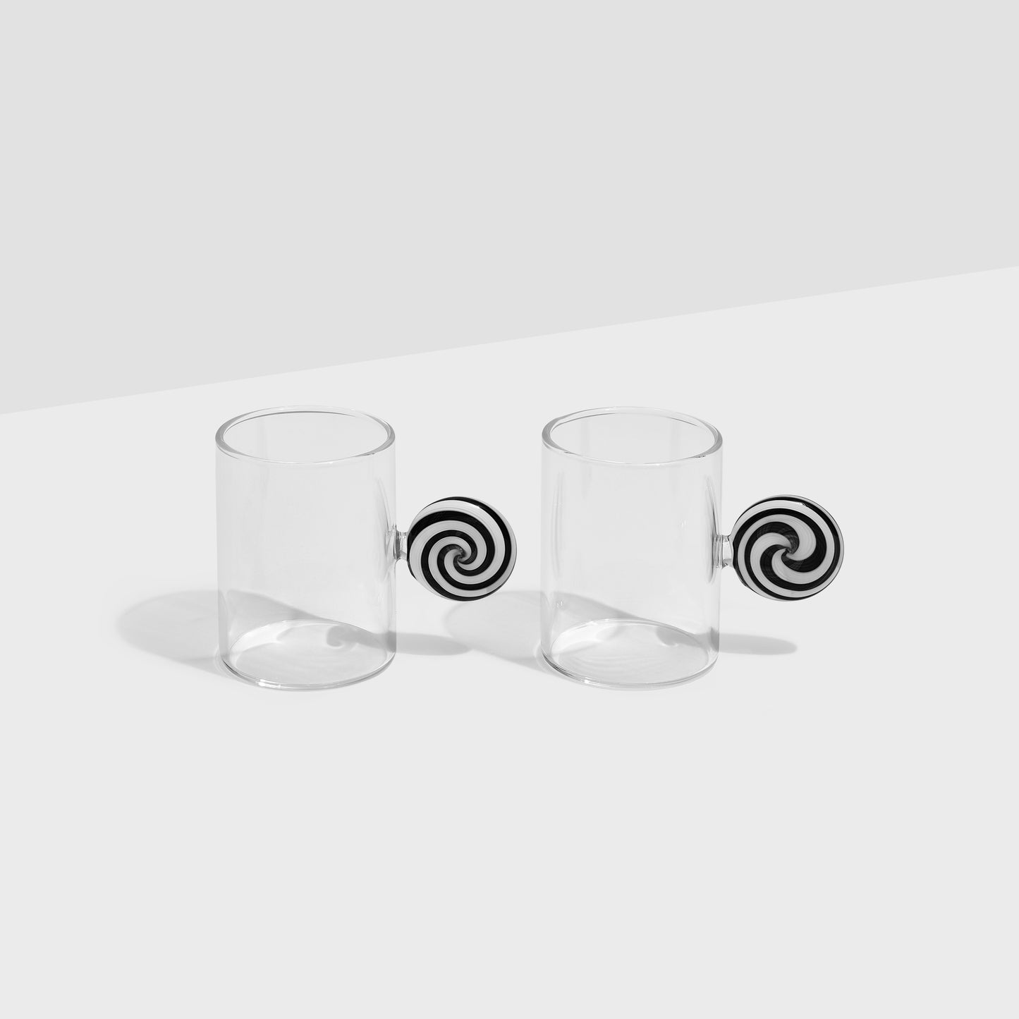TWO X SWIRL ESPRESSO CUPS - BLACK/WHITE