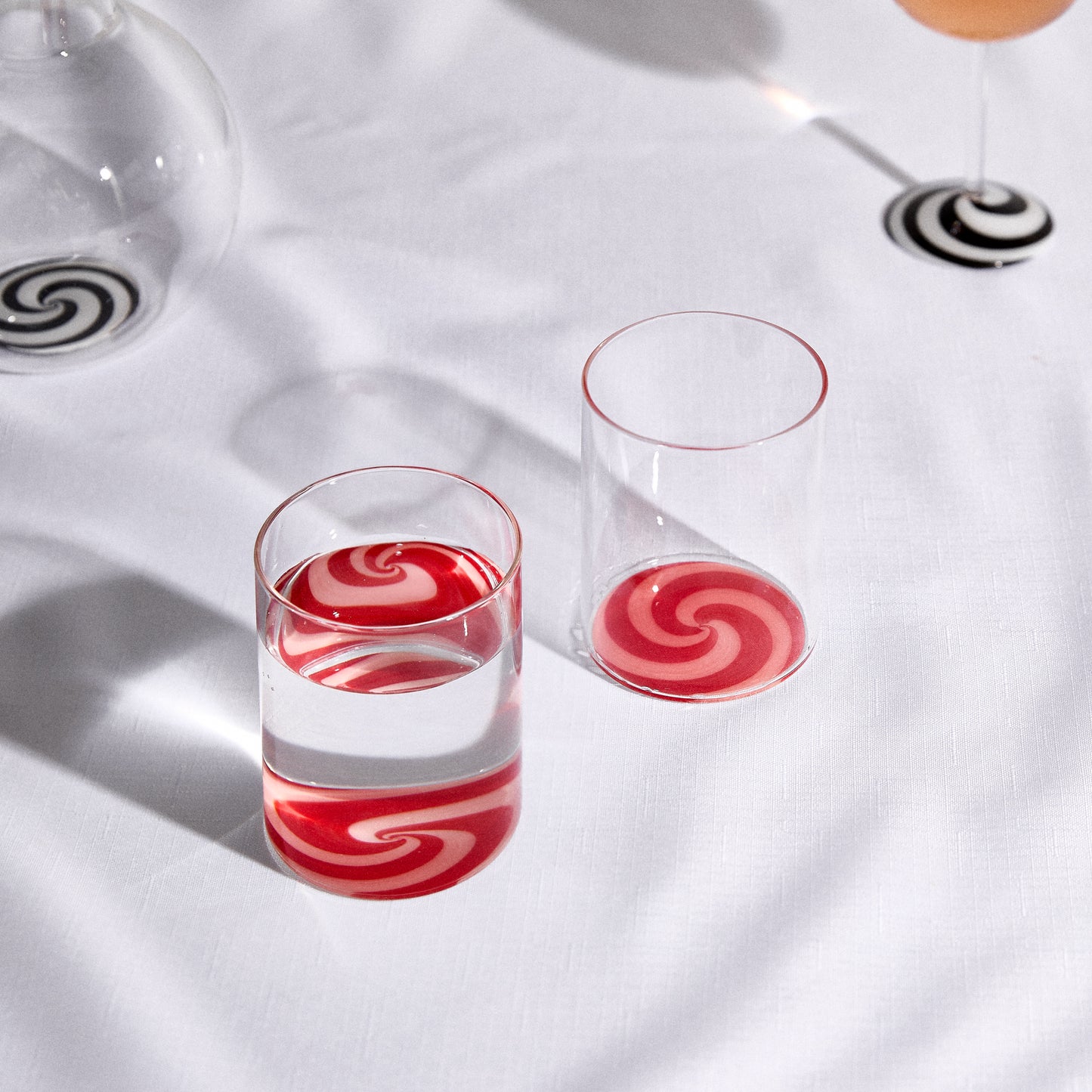 TWO X SWIRL TUMBLERS - RED/PINK
