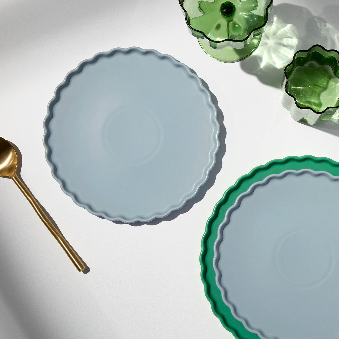 TWO X WAVE SIDE PLATES - BLUE - Fazeek Dining Diningware Bowl