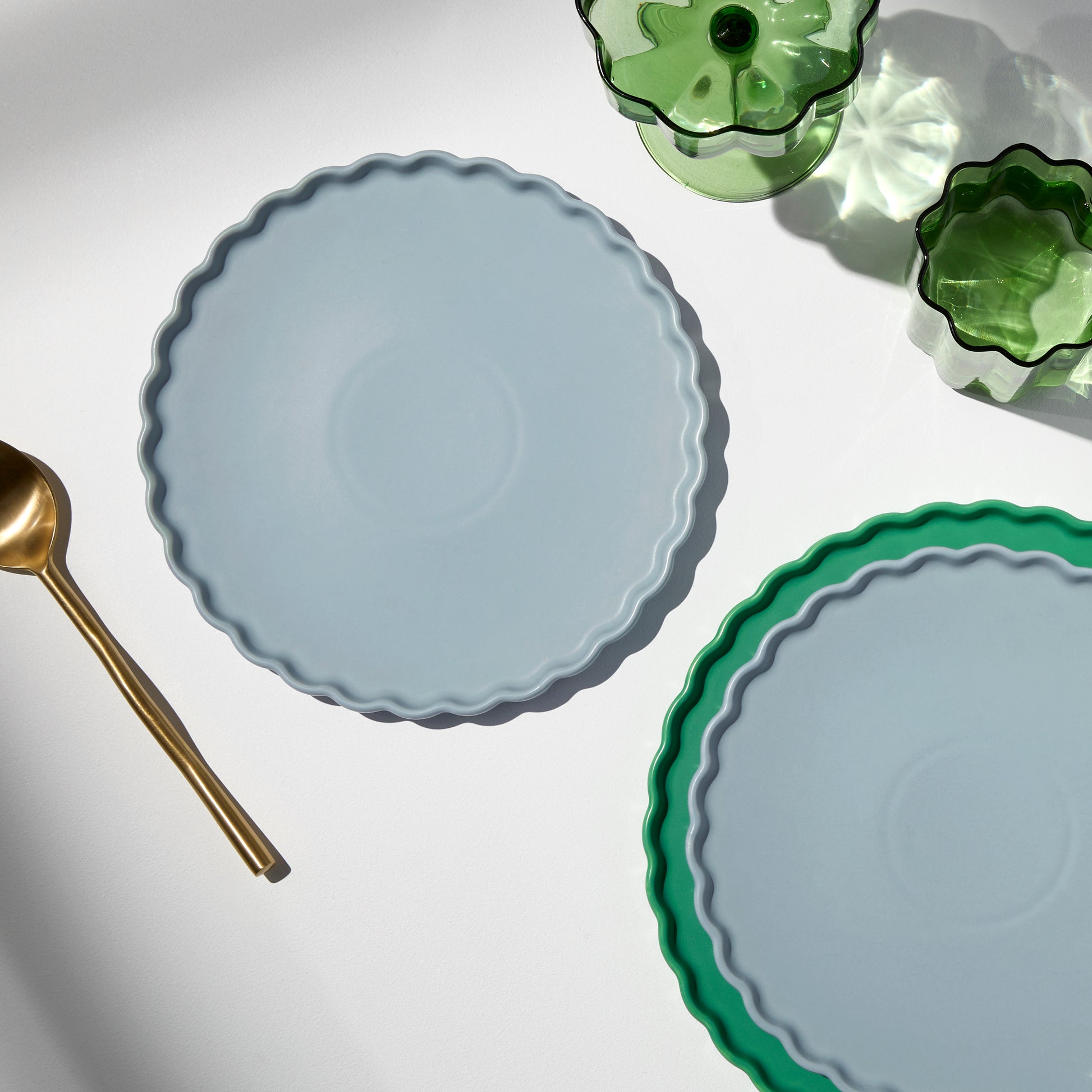 TWO X WAVE SIDE PLATES - BLUE - Fazeek Dining Diningware Bowl