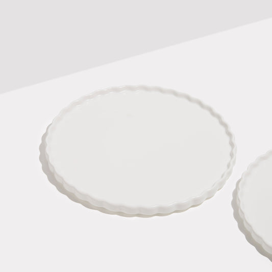 TWO X WAVE DINNER PLATES - WHITE - Fazeek Dining Diningware Bowl
