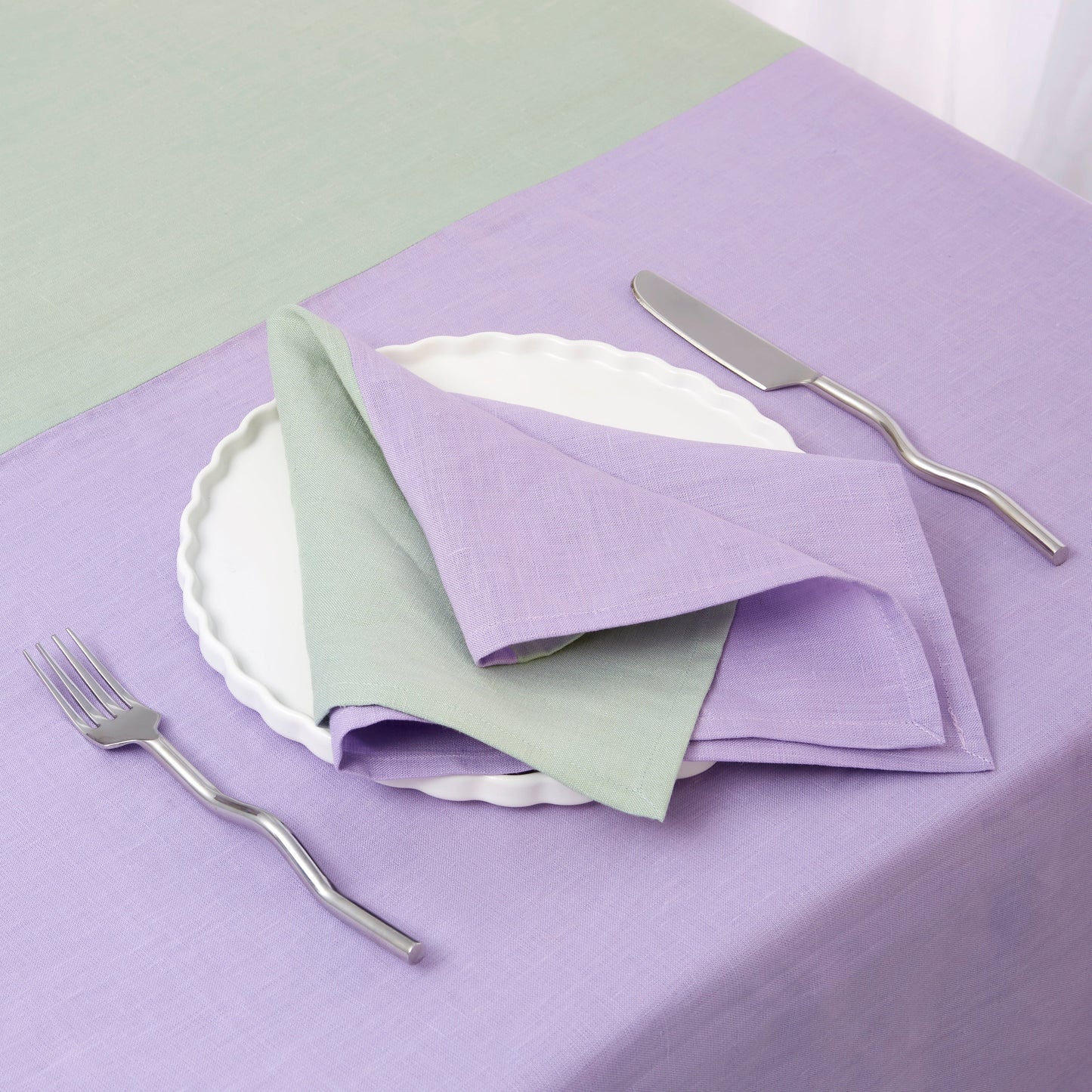 TWO x HALF HALF NAPKINS - LILAC + SAGE - Fazeek Dining Diningware Bowl