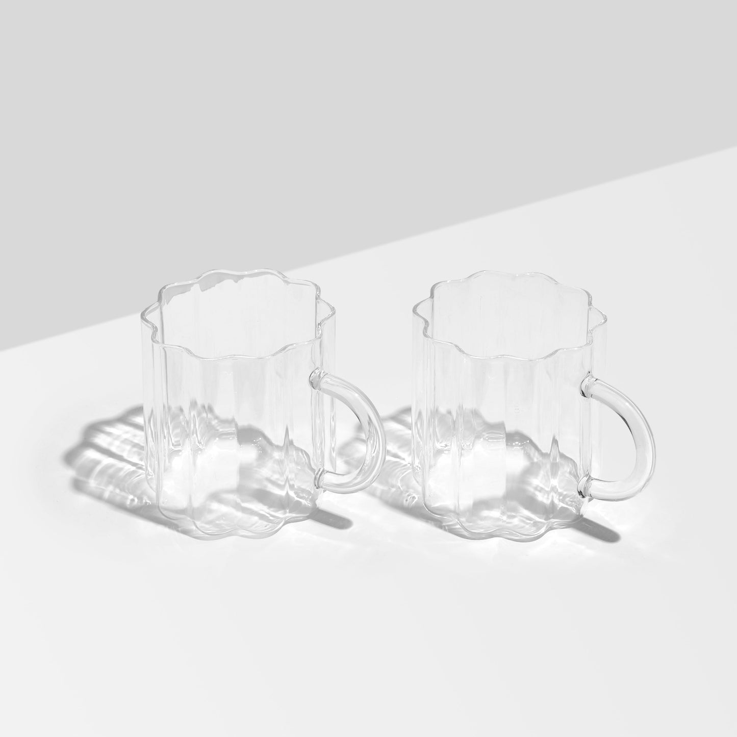 TWO x WAVE MUGS - CLEAR - Fazeek Drinkware Glasses