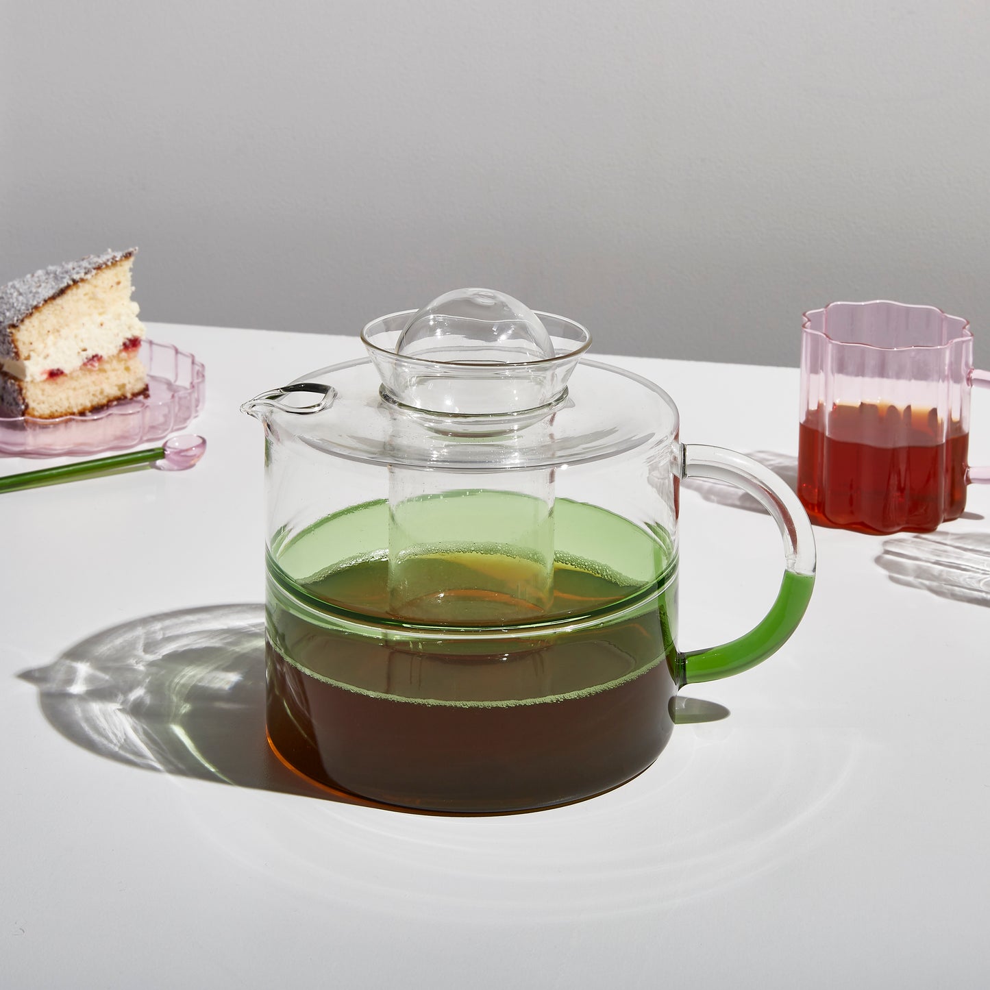 TWO TONE TEAPOT - CLEAR + GREEN - Fazeek Drinkware Glasses