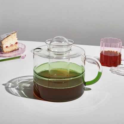 TWO TONE TEAPOT - CLEAR + GREEN - Fazeek Drinkware Glasses