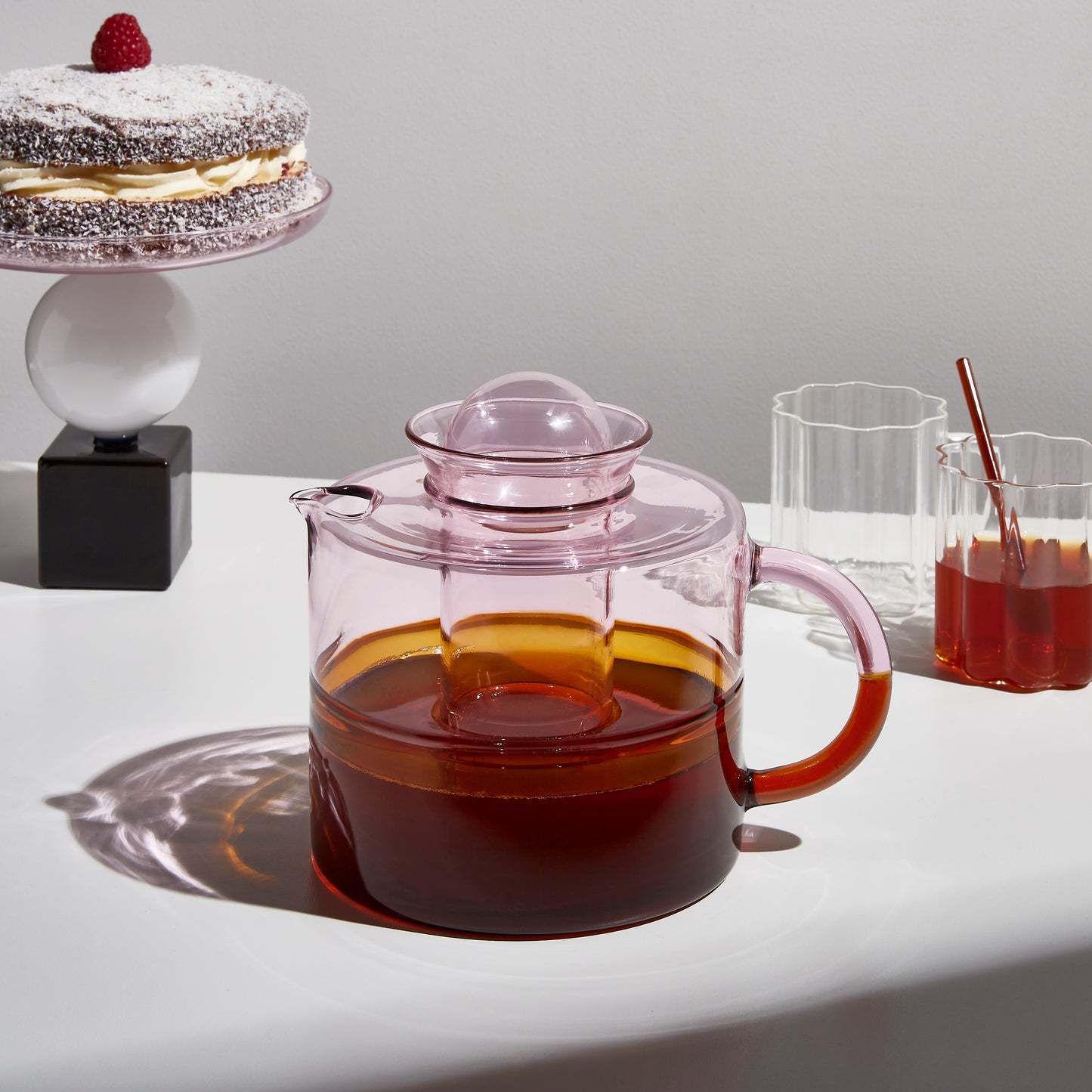 TWO TONE TEAPOT - PINK + AMBER - Fazeek Drinkware Glasses