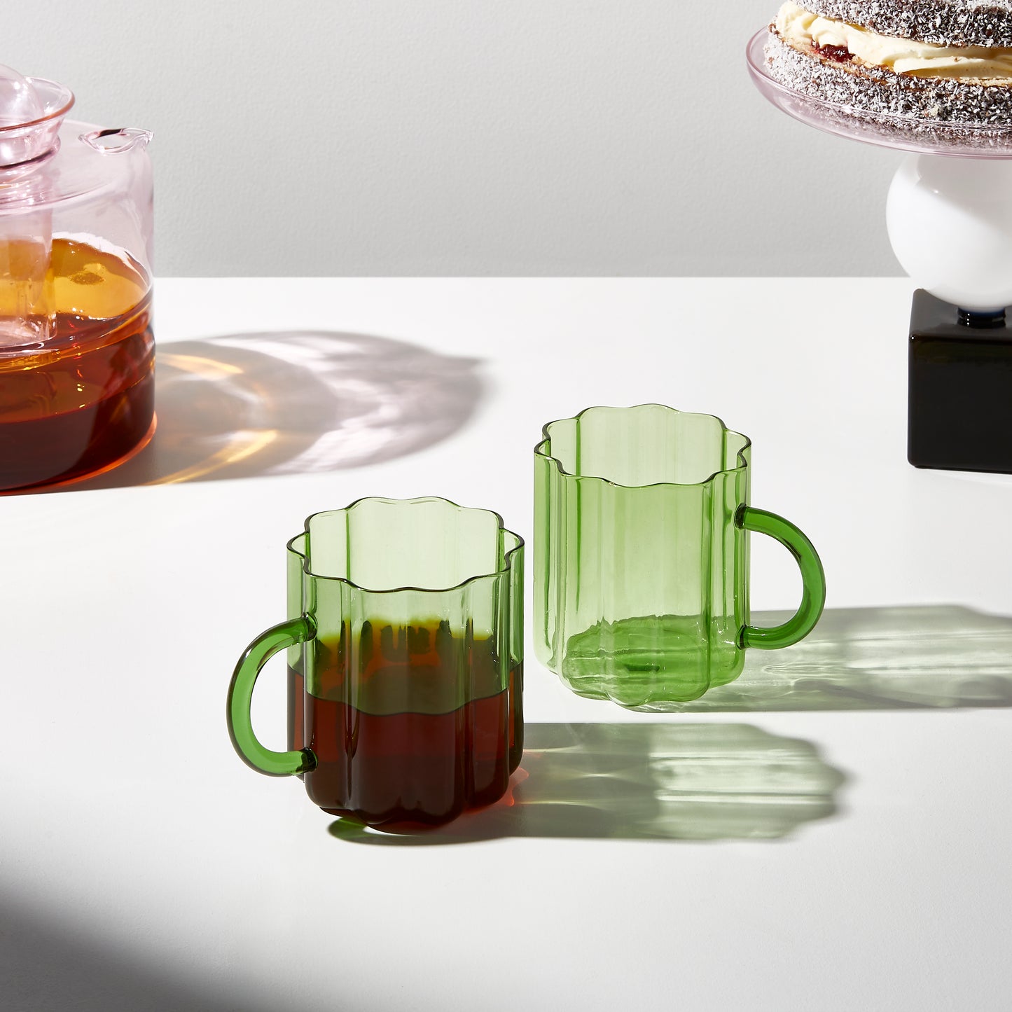 TWO x WAVE MUGS - GREEN - Fazeek Drinkware Glasses