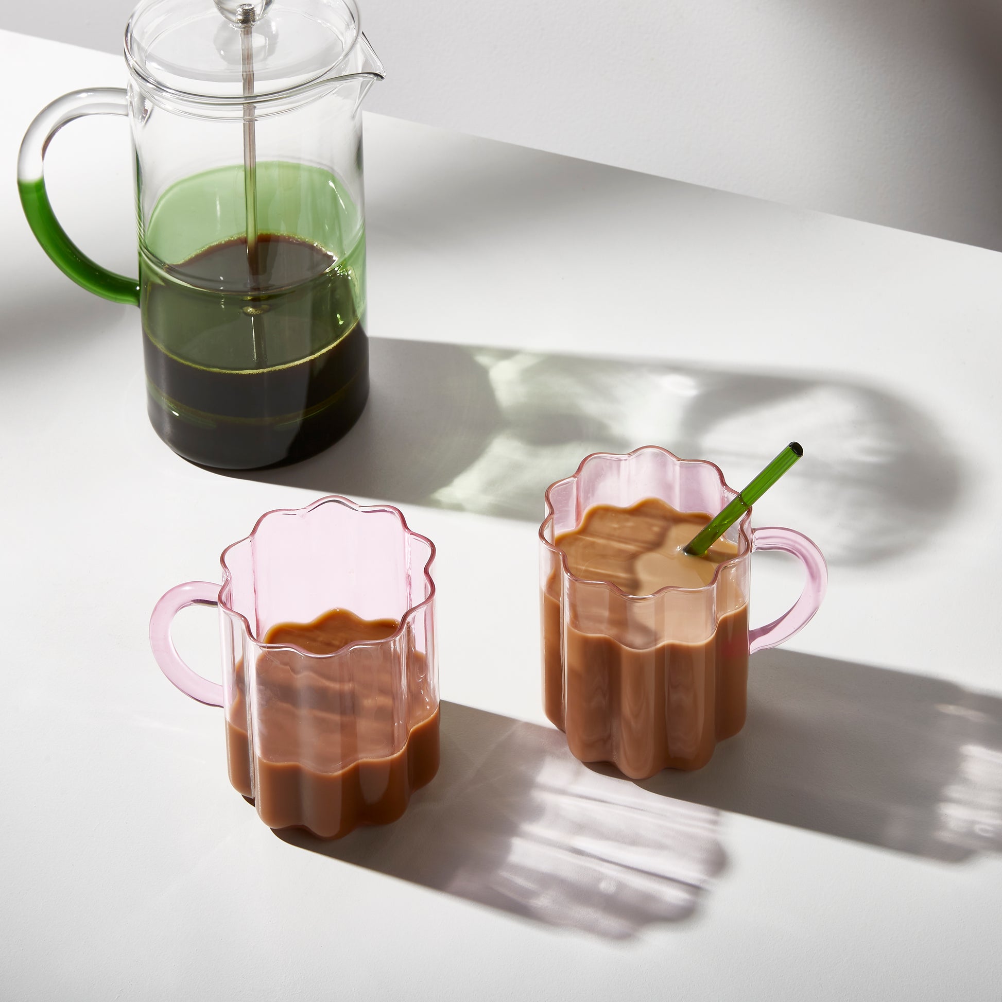TWO x WAVE MUGS - PINK - Fazeek Drinkware Glasses