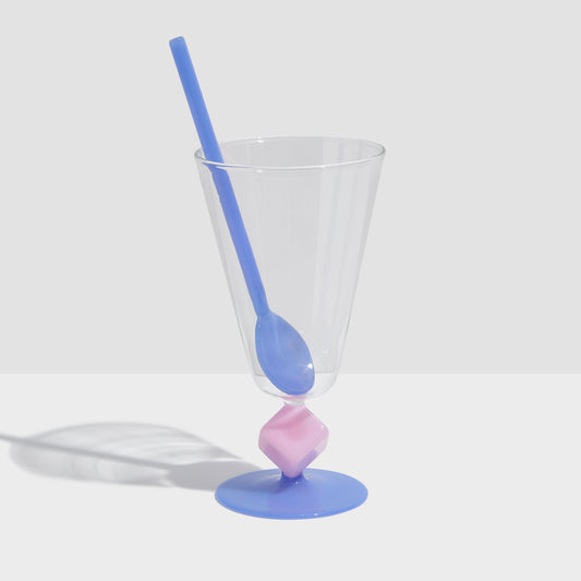 *LIMITED EDITION* CUBE SUNDAE GLASS + SPOON - PINK + BLUE - Fazeek Glasses