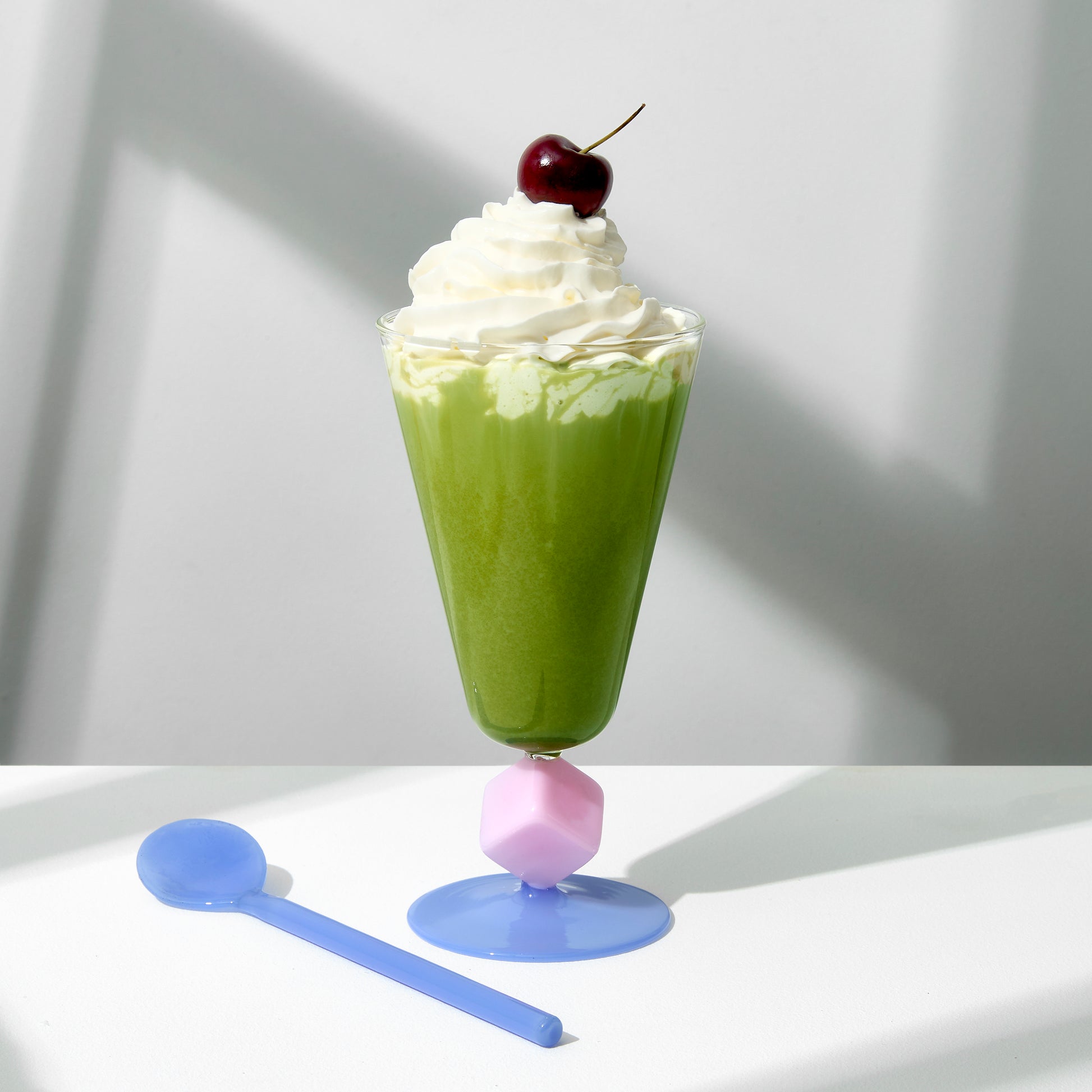 *LIMITED EDITION* CUBE SUNDAE GLASS + SPOON - PINK + BLUE - Fazeek Glasses