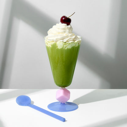 *LIMITED EDITION* CUBE SUNDAE GLASS + SPOON - PINK + BLUE - Fazeek Glasses