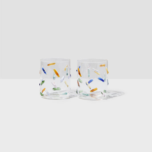 *LIMITED EDITION* CONFETTI GLASSES SET OF 2 - Fazeek Dining Drinkware Glasses