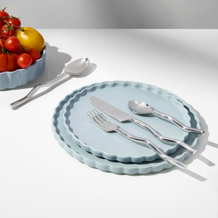 WAVE CUTLERY SET - SILVER - Fazeek Dining Diningware Bowl