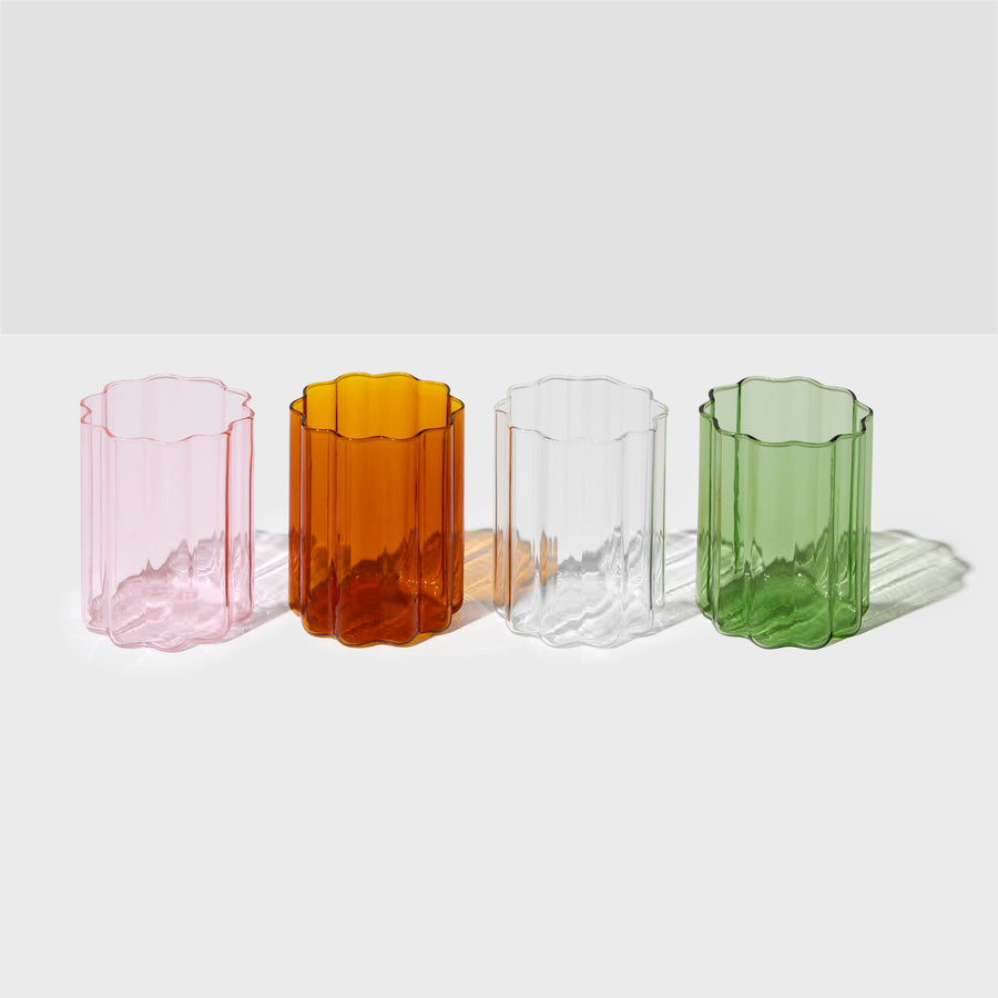 WAVE GLASSES SET OF 4 - MIXED - Fazeek Dining Drinkware Glasses