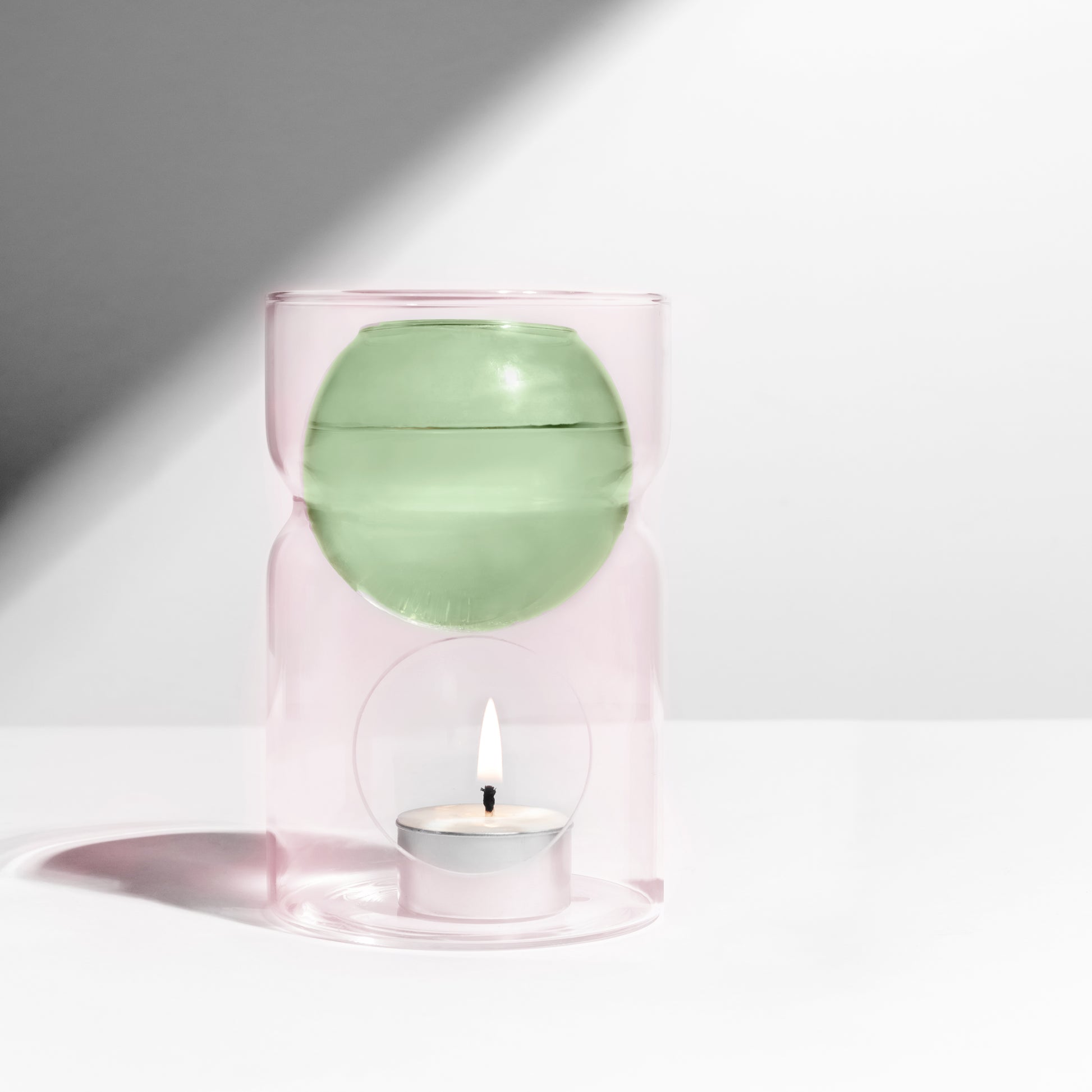 OIL BURNER & TEA LIGHT CANDLE - PINK + GREEN - Fazeek Home Decor Home Fragrance Oil Burner