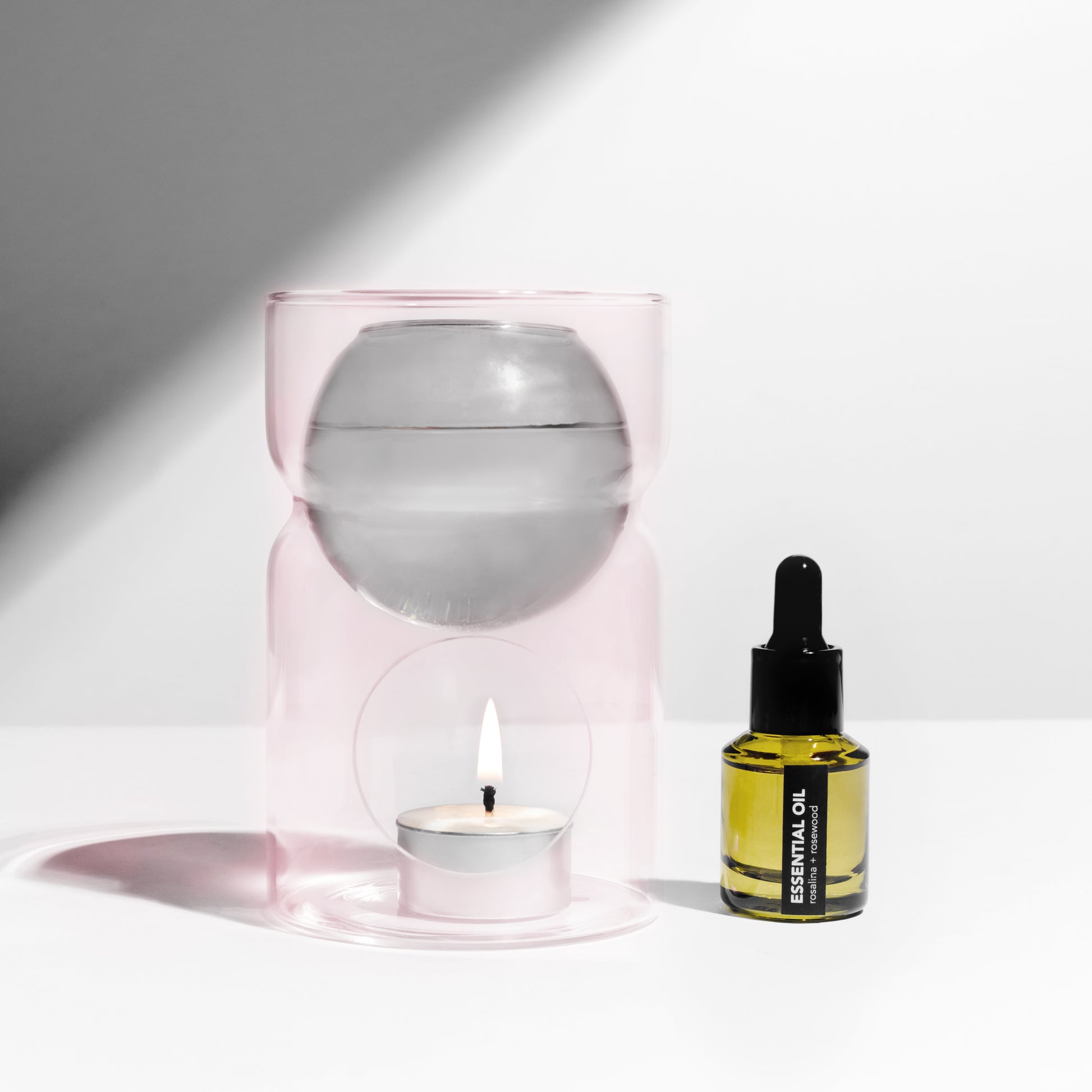 OIL BURNER & TEA LIGHT CANDLE - SMOKE + PINK - Fazeek Home Decor Home Fragrance Oil Burner