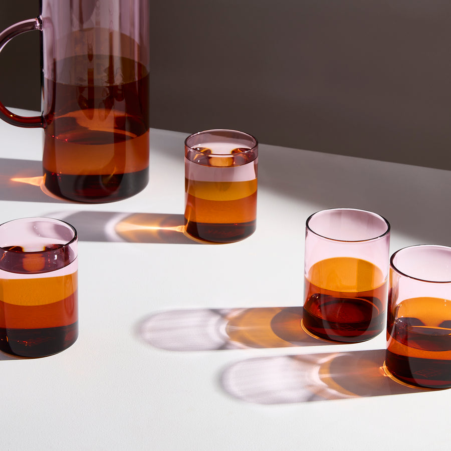 FOUR x TWO TONE GLASSES - PINK + AMBER - Fazeek Drinkware Glasses