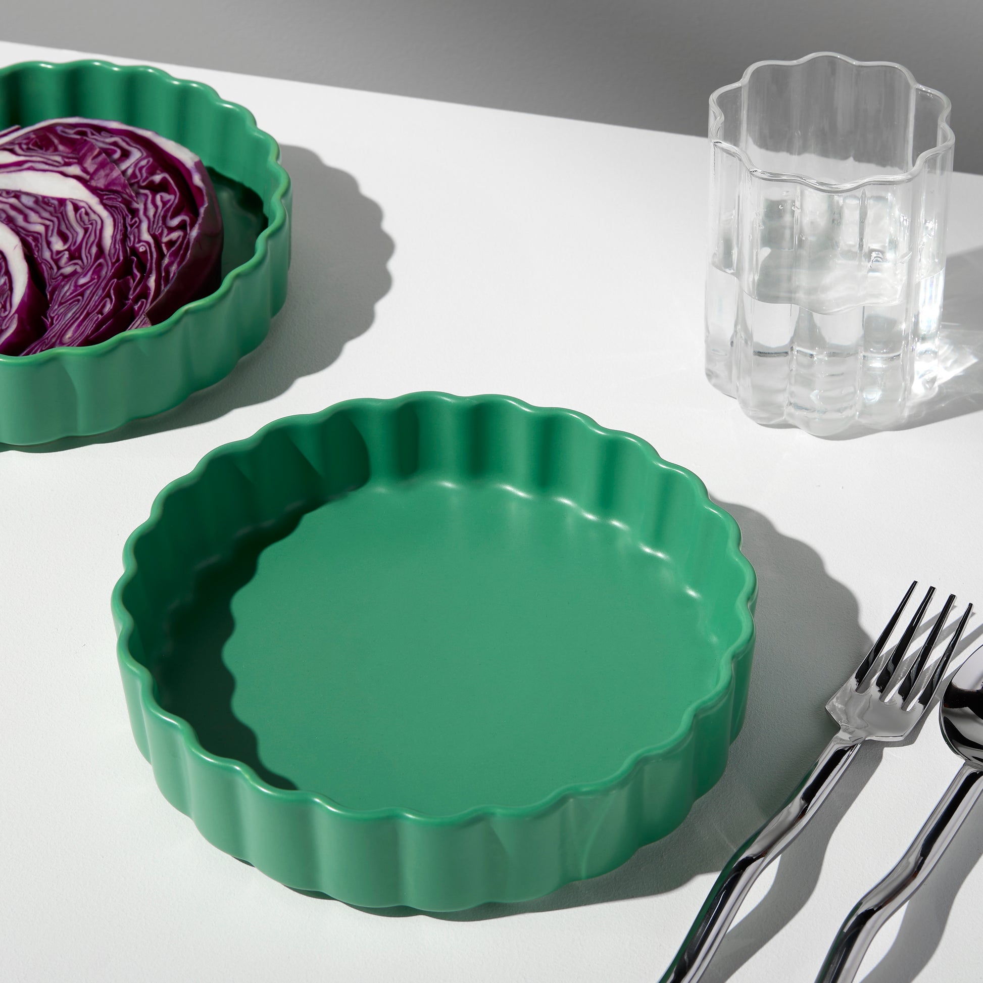 TWO X WAVE BOWLS - GREEN - Fazeek Dining Diningware Bowl