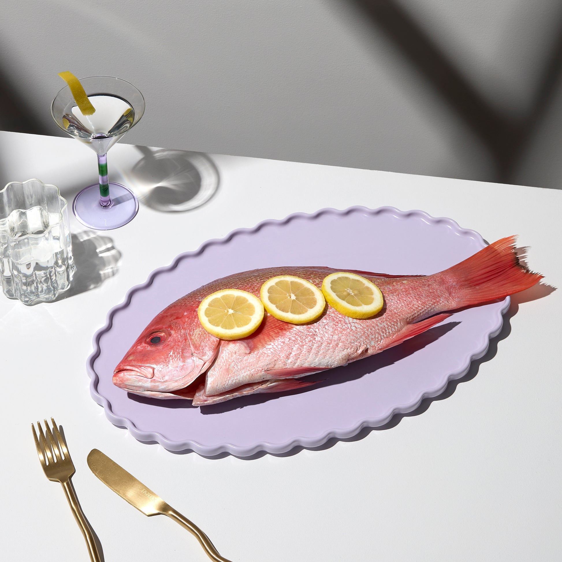 WAVE OVAL PLATTER - LILAC - Fazeek Dining Diningware Bowl