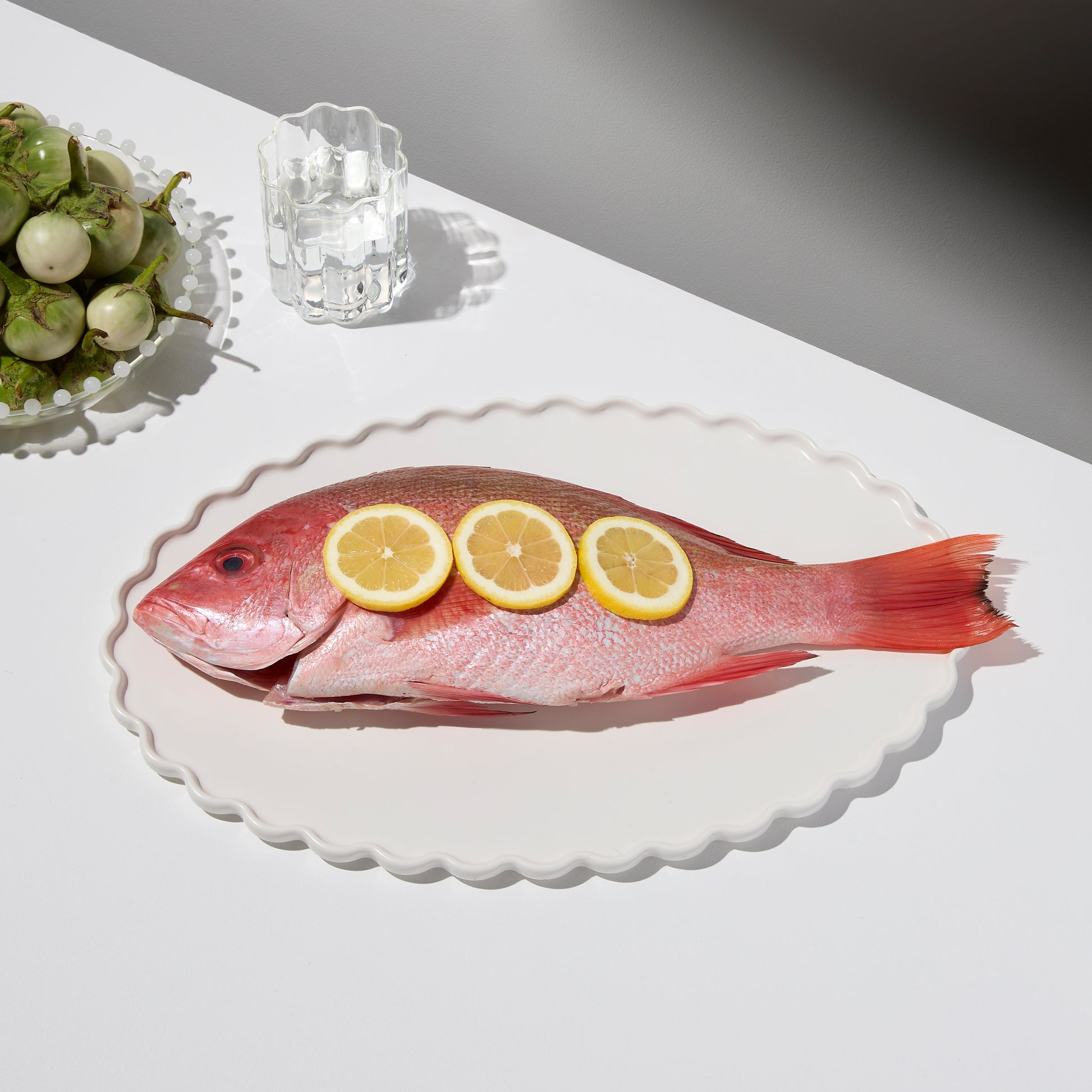 WAVE OVAL PLATTER - WHITE - Fazeek Dining Diningware Bowl