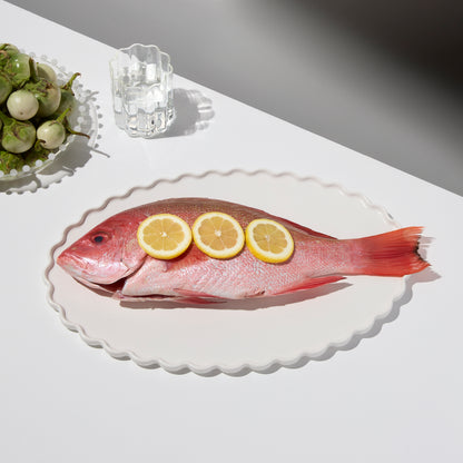 WAVE OVAL PLATTER - WHITE - Fazeek Dining Diningware Bowl