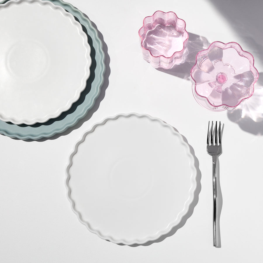 TWO X WAVE SIDE PLATES - WHITE - Fazeek Dining Diningware Bowl