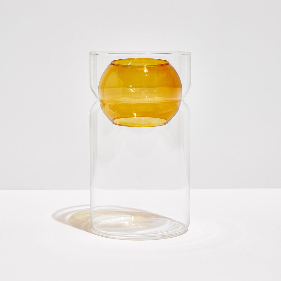 BALANCE VASE - CLEAR + AMBER - Fazeek Home Decor Vases