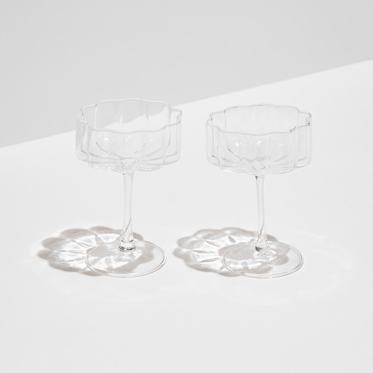 CLEAR | FAZEEK | TWO SET WAVE COUPE GLASSES