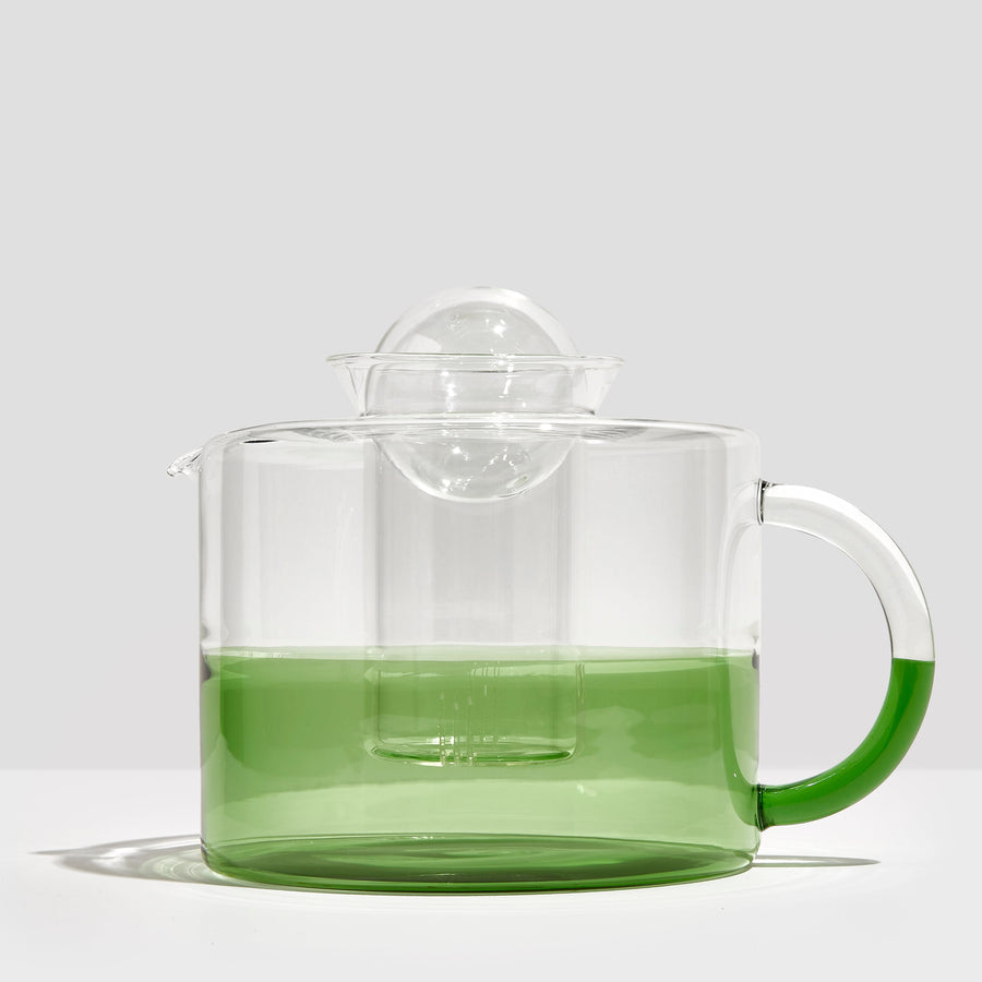 TWO TONE TEAPOT - CLEAR + GREEN - Fazeek Drinkware Glasses