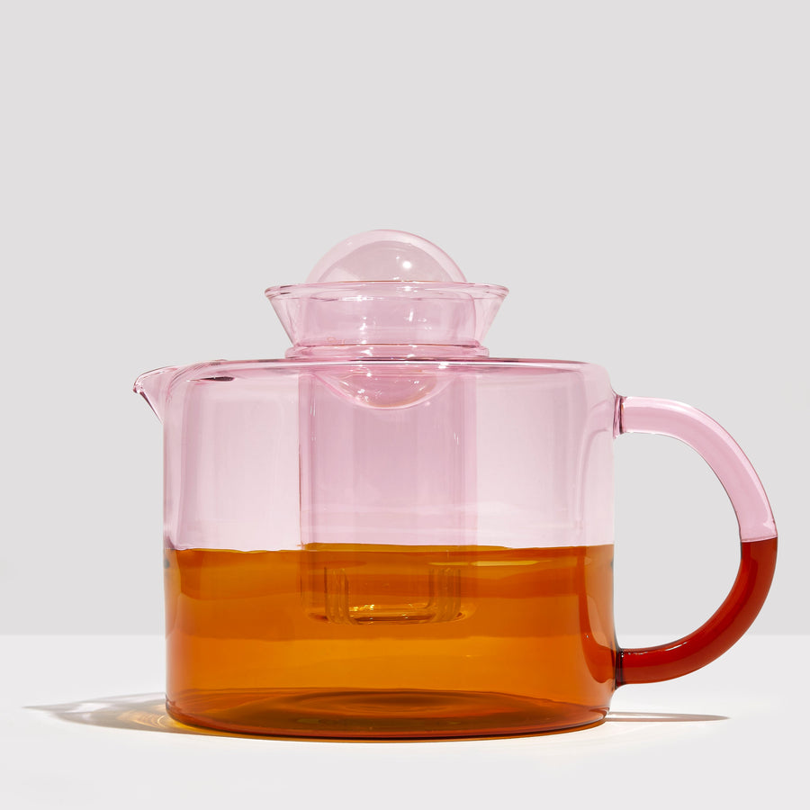 TWO TONE TEAPOT - PINK + AMBER - Fazeek Drinkware Glasses