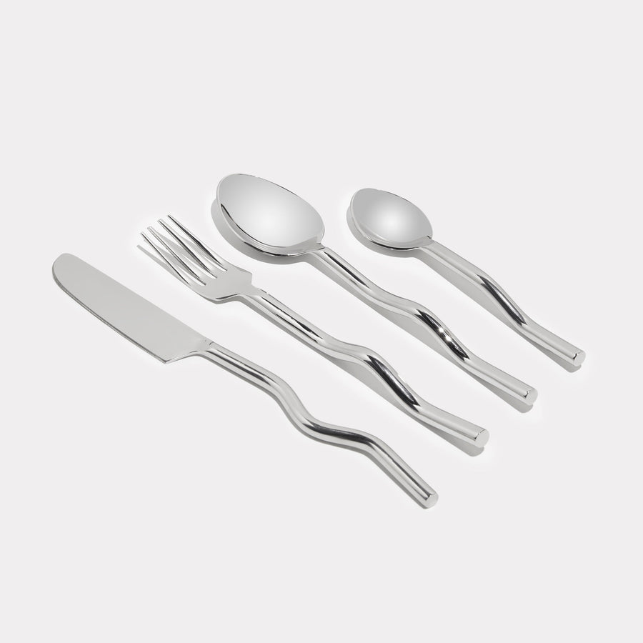 WAVE CUTLERY SET - SILVER - Fazeek Dining Diningware Bowl