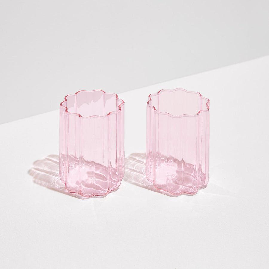TWO x WAVE GLASSES - PINK - Fazeek Drinkware Glasses