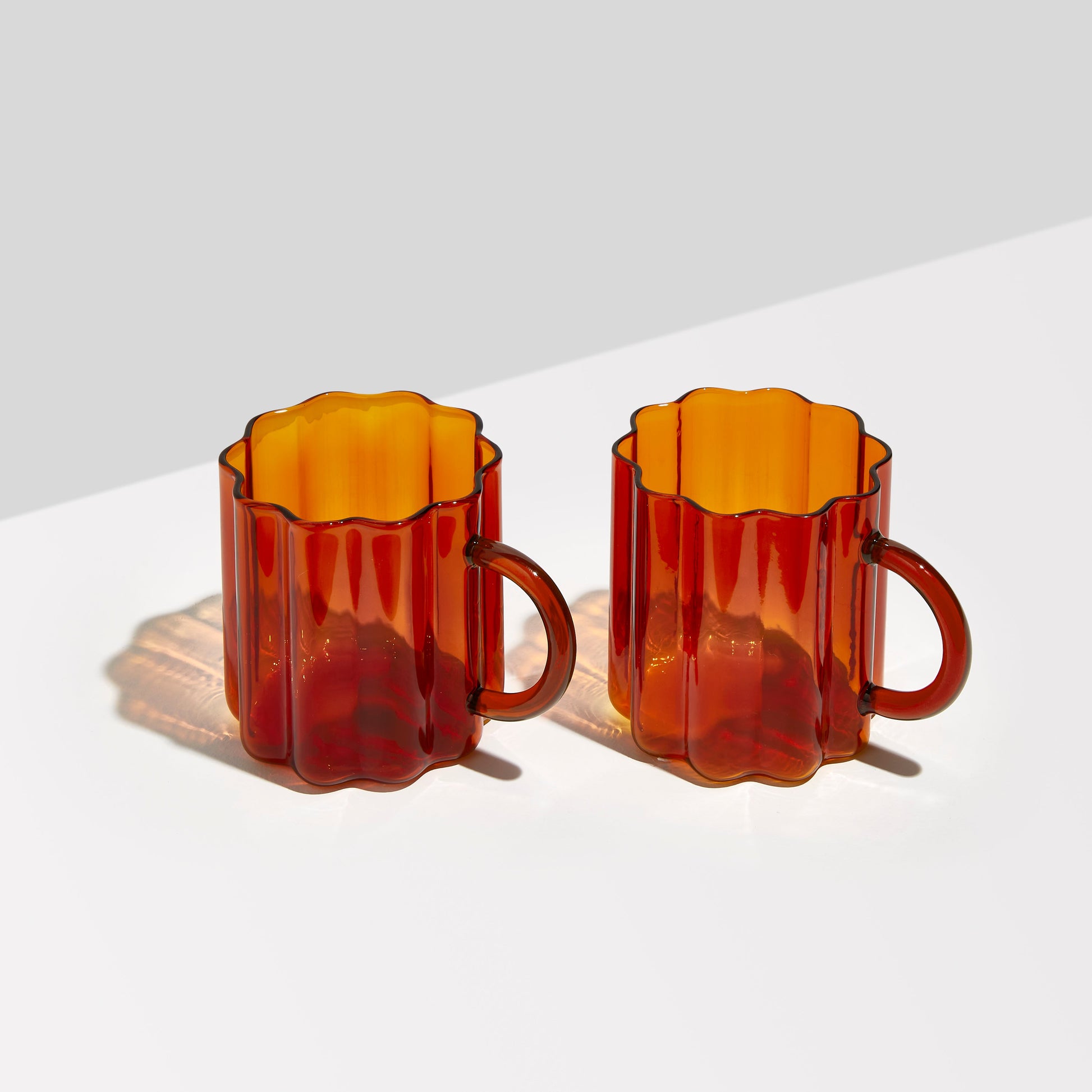 TWO x WAVE MUGS - AMBER - Fazeek Drinkware Glasses
