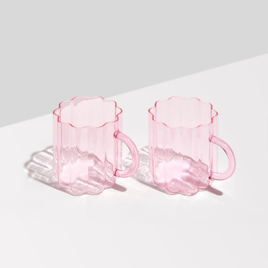 TWO x WAVE MUGS - PINK - Fazeek Drinkware Glasses