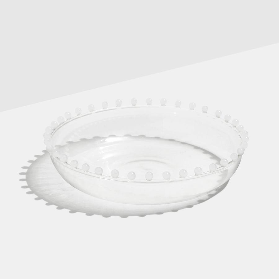 PEARL PLATTER - CLEAR + WHITE - Fazeek Dining Diningware Bowl
